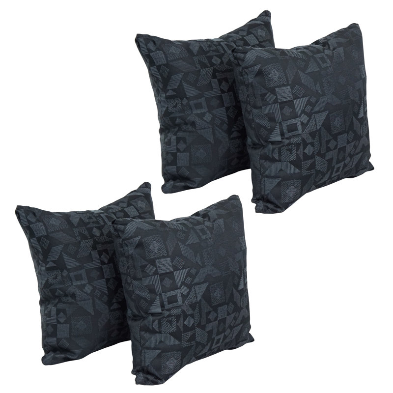 Ensemble de 4 coussins décoratifs en jacquard de 42 pouces (ensemble de 4), Nina Jet