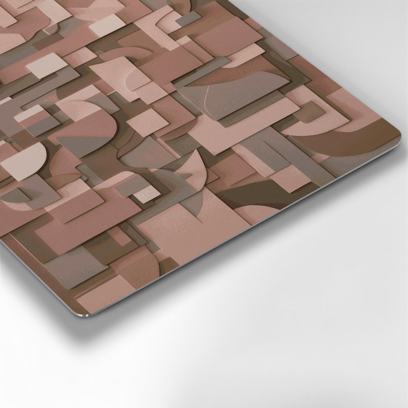 Abstract Shapes 82 Brown Metal Wall Art, 11" H x 14" W