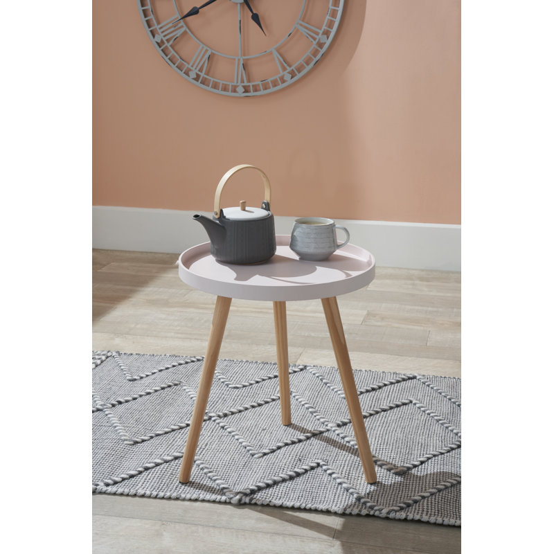 Margaux Tray Top End Table, Blush Pink, Brown