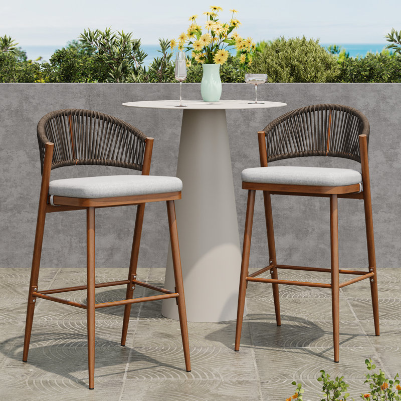 Lot de 2 chaises longues d'extérieur en forme de U, en PE, avec coussin d'eau, structure en aluminium, style et finition modernes.