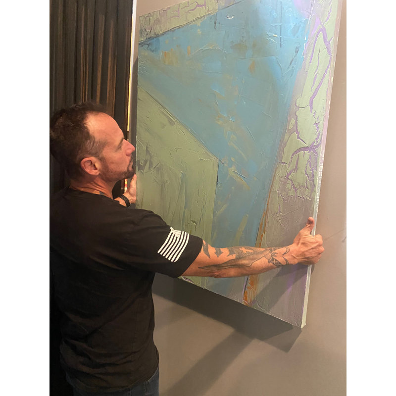 Geo IX by John Beard - Artist Enhanced Canvas Print, Black Floater Framed Canvas, 26" H x 32" W x 2" D