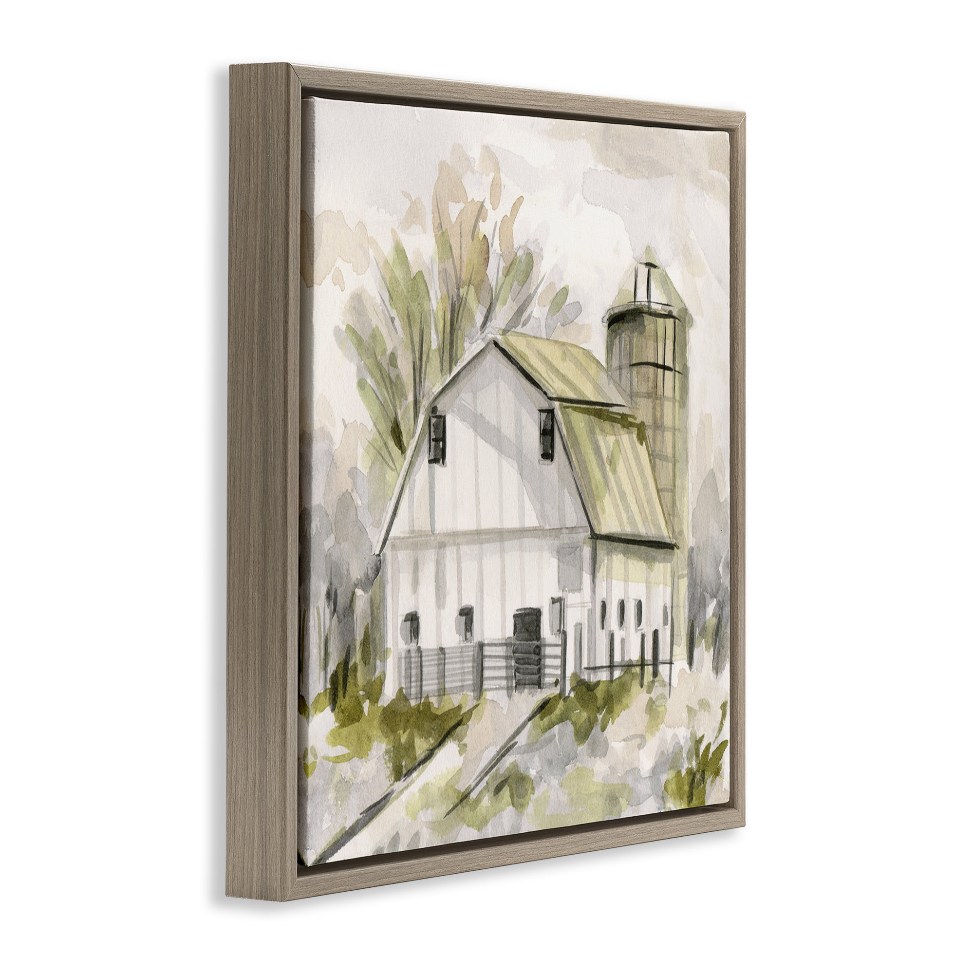 August Grove® Neutral Farmhouse Barn Framed Floater Canvas Wall Art by ...