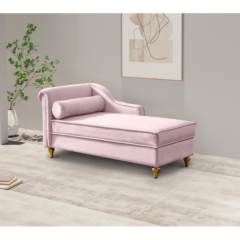 Chaise longue rembourrée Garrad, Rose