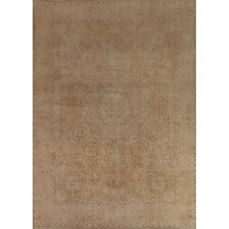 Tapis traditionnel rétro en laine à motif floral 10 x 13