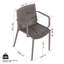 Été - Fauteuil empilable en PP 4 pièces gris chaud pour l'intérieur et l'extérieur