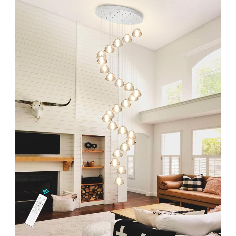 25 - Light Dome Crystal Chandelier, Argent argent