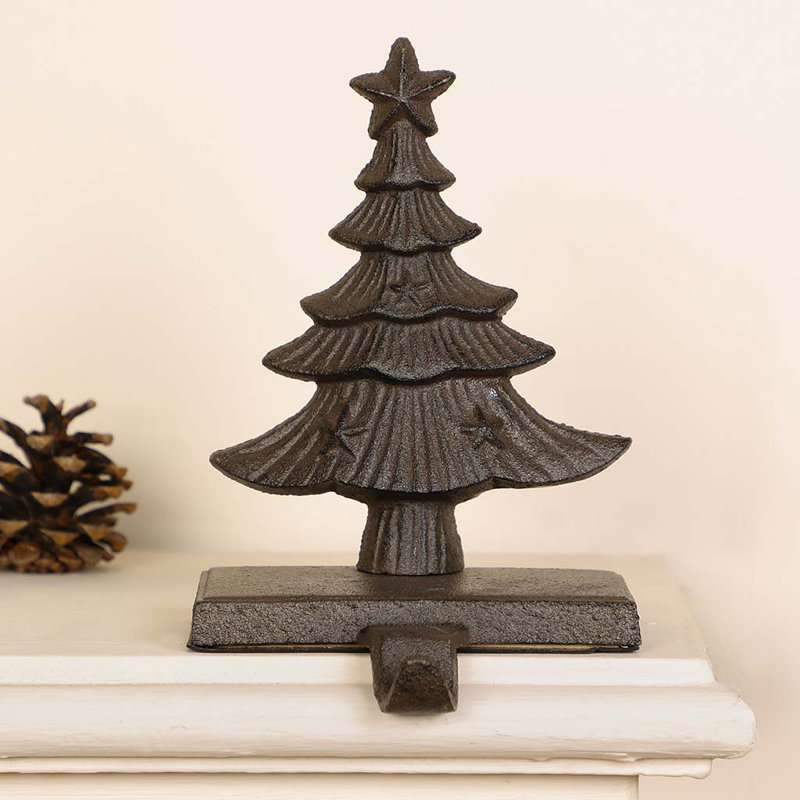 Christmas Tree Stocking Holder, Antique Brown