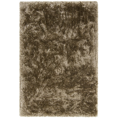 Tapis à poils longs brun tissé à la main Joellen Authentic