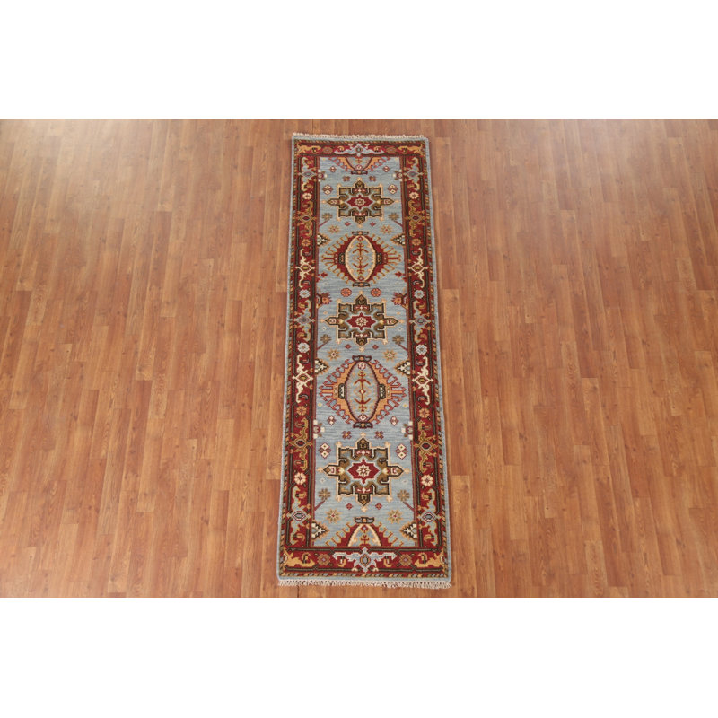 Tapis de couloir géométrique en laine 3x8
