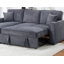 Ensemble de canapé convertible modulaire convertible en velours côtelé gris foncé-1611281935