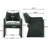 Mid Century Upholstered Arm Accent Chair with High Back-221980259