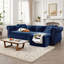 Canapé-lit gigogne convertible 3-en-1 de 89 po de largeur avec repose-pieds en velours capitonné 3 places (canapé / méridienne / lit)-2143129177
