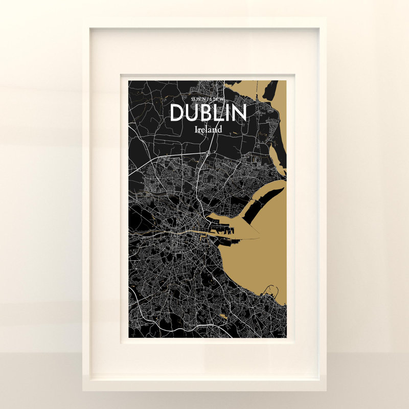 Dublin City Map In Luxe - No Frame Print, 36cm H x 24cm W x 0.05cm D