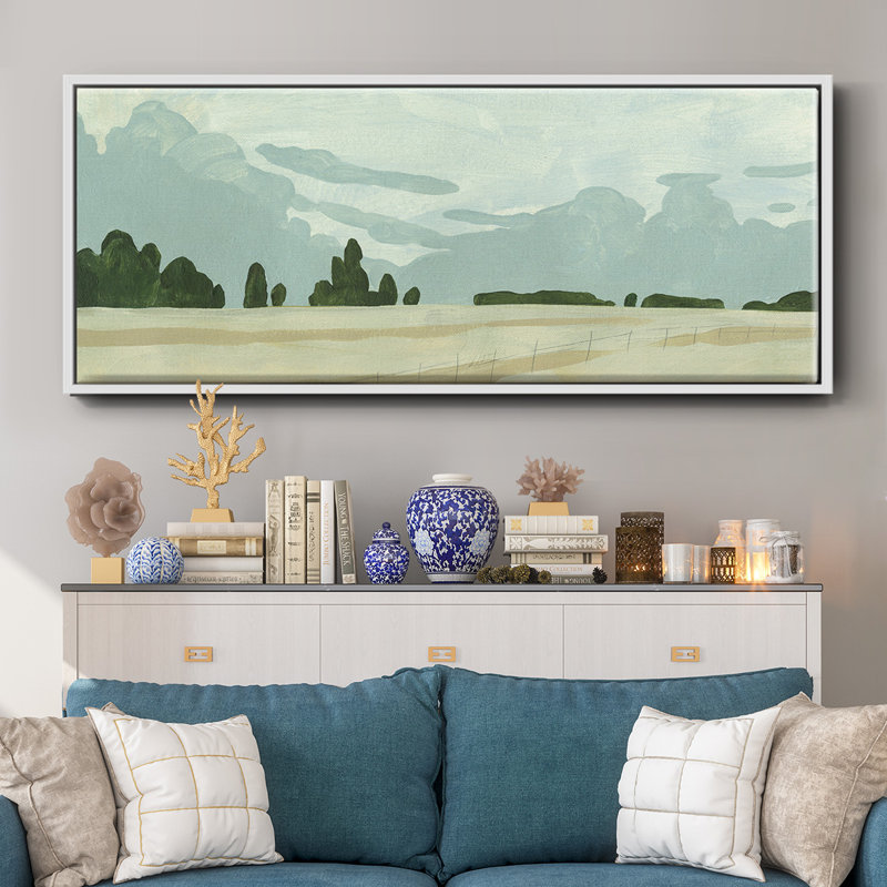 Farmland Study I- Framed Canvas, 20" H x 50" W
