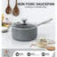 Ensemble de 3 casseroles antiadhésives de 1,5 pte, 2 pte et 3 pte avec revêtement non toxique, toutes les plaques de cuisson compatibles