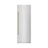 ZLINE Autograph 30 in. Column Refrigerator with Graphite Gray Interior and Champagne Bronze Accents