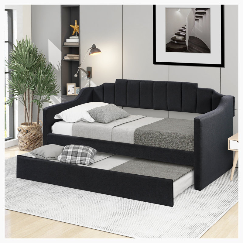 Lit de jour avec couchette, Gris foncé