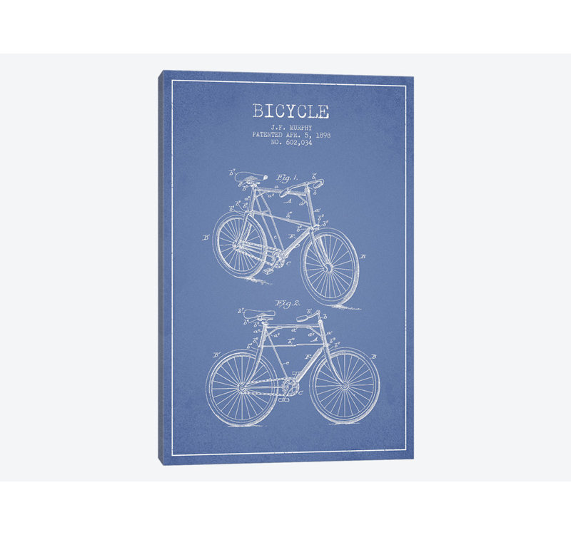 « j.f. escamotable bicycle », impression sur toile, reproduction d’art sur toile, H 18 po x l 12 po x P 1,5 po, Toile tendue
