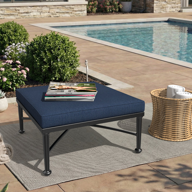 Sunbrella® Outdoor Ottoman Seat Cushion, 20" W x 22" D, Spectrum Indigo