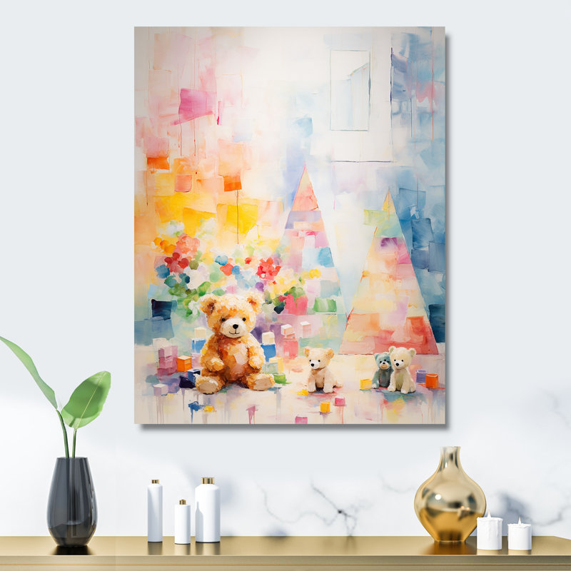 Whimsical Kids Floral Haven V - Art mural en métal pour chambre de bébé, H 32 po x l 16 po x P 1 po