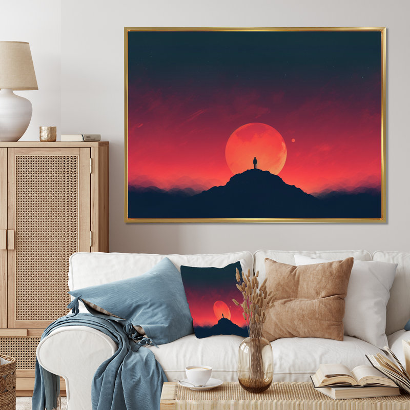 Minimalisme Alpine Beauty III - reproduction sur toile, H 12 po x l 20 po x P 1 po, Cadre flottant doré