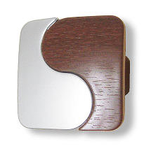(Paquet de 5) Bouton de casse-tête 1-1 / 4 po wengé et chrome mat