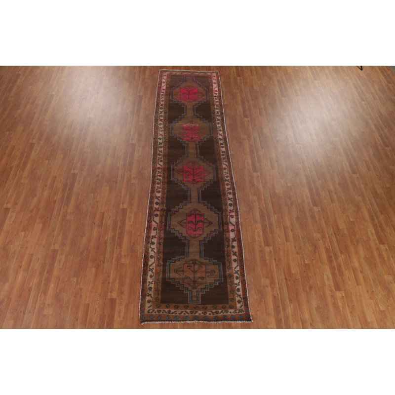 Tapis de couloir tribal brun 3 x 13