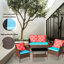 Ensemble de canapé quatre pièces avec fauteuil et fauteuil d'extérieur en rotin-582606134
