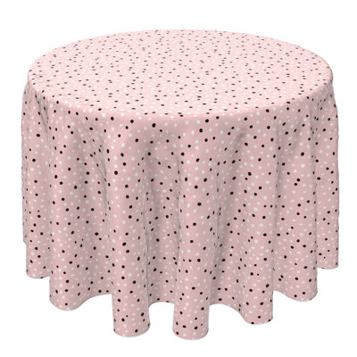 Round Polka Dots Cotton Twill Tablecloth