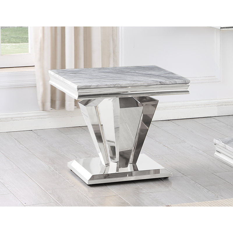 Table de bout Zerriah 23,5 po, Argent