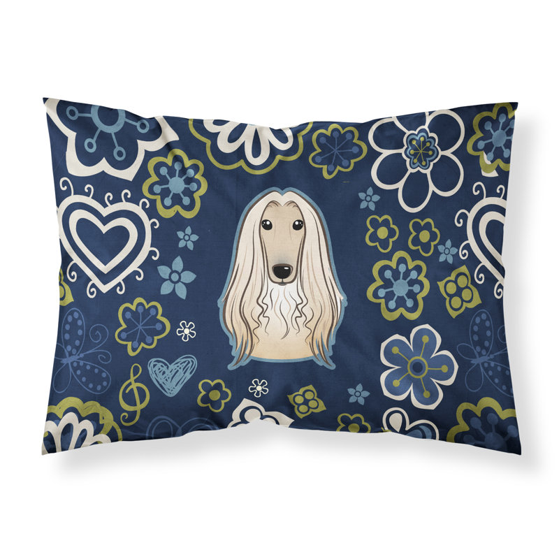 Taie d’oreiller floral, Lévrier afghan