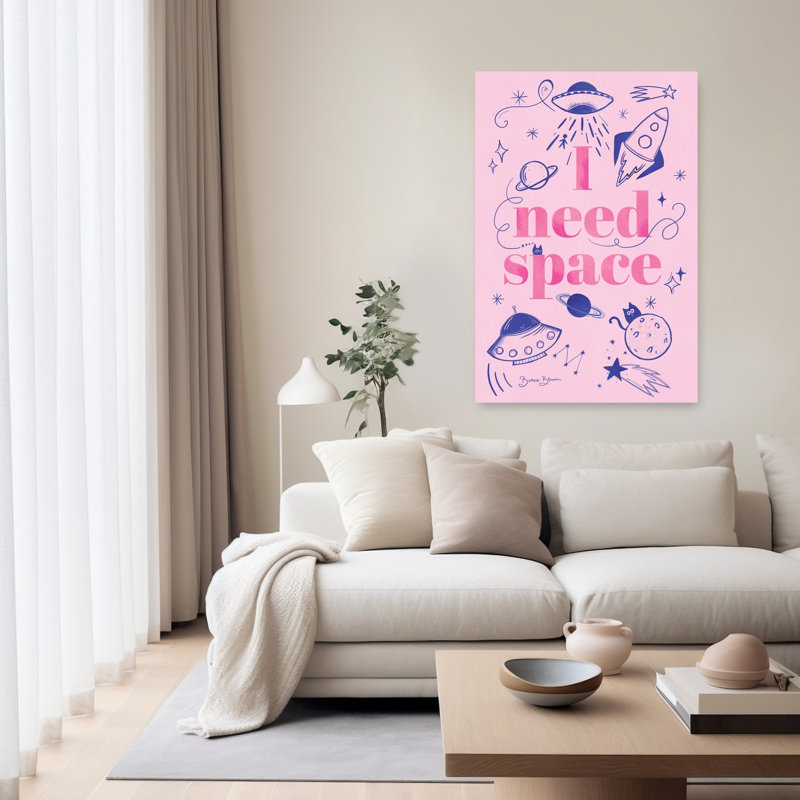 J'ai besoin d'espace - Affiche murale abstraite et contemporaine avec un chat dans un paysage naturel, H 60 po x l 40 po