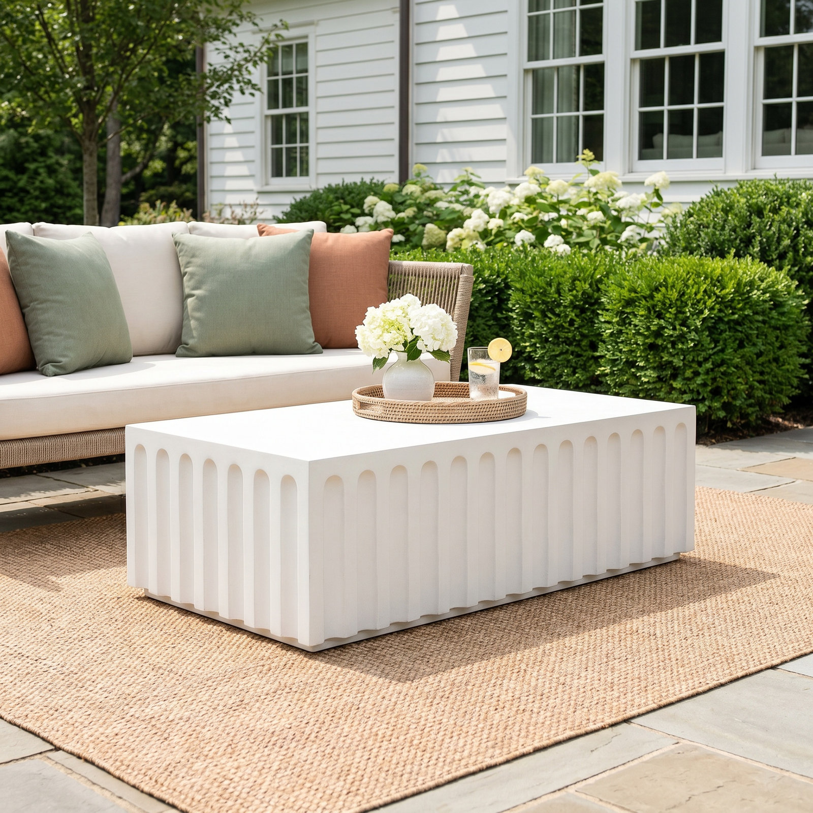 50'' Concrete Outdoor Coffee Table