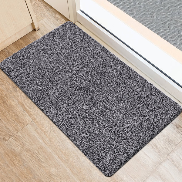 Henriette Non-Slip Indoor Door Mat Eider & Ivory Color: Black/White, Mat Size: 28 W x 18 L