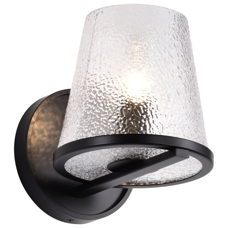 Sluis - 1 Light Vanity - Hammered Glass, Black