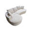 Canapé d'angle modulaire incurvé 2 pièces avec coussins, mobilier de salon minimaliste et ergonomique, assise moderne, aucun assemblage requis, canapé et méridienne, beige