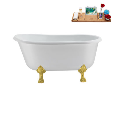 57.5'' x 29.5'' Soaking Acrylic Bathtub
