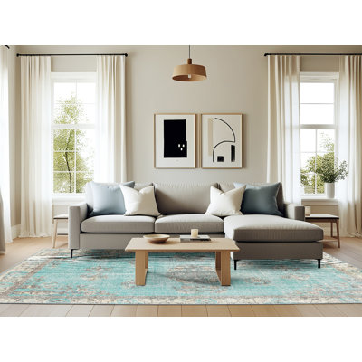 Tapis oriental bleu / gris