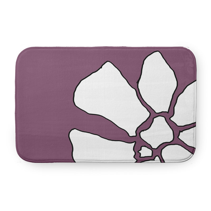 Tapis de bain Petal Lines, L 17 po x L 24 po, Mauve