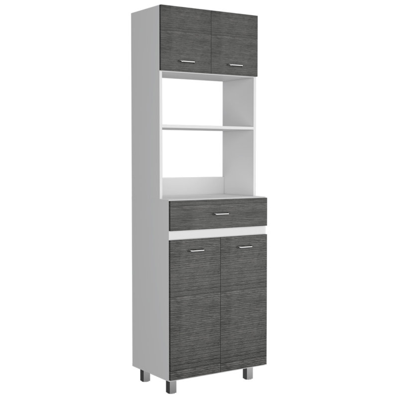 Armoire à micro-ondes Caribe, quatre pieds, un tiroir, une porte double, une tablette