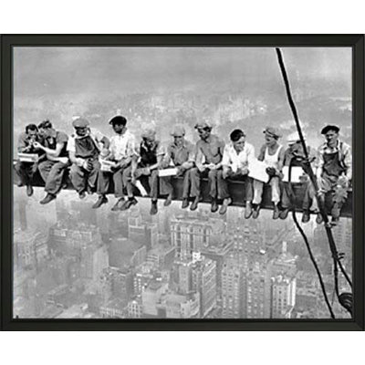 New York, déjeuner au sommet d'un gratte-ciel par Charles C. Ebbets, reproduction de photo encadrée
