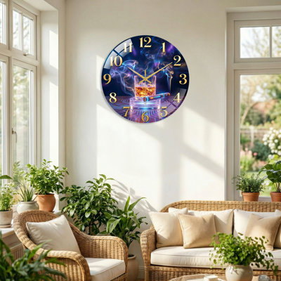 Horloge murale Whiskey Smoke