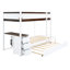 Lit superposé Twintwin avec rangement de bureau en blanc élégant + blanc noyer + lit gigogne et bureau en noyer. Space Space Solution. Convient aux maisons modernes