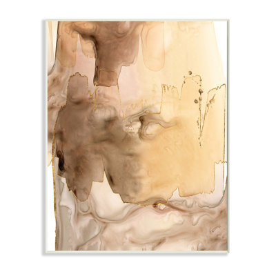 Abstrait de peinture mouillée, coups d'aquarelle brune