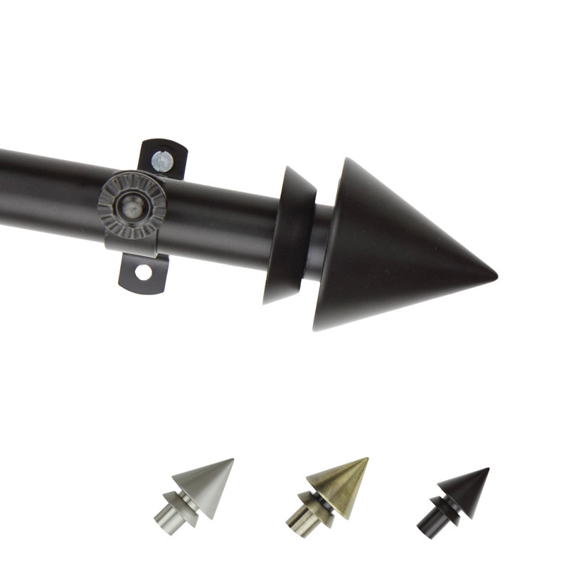 Tringle à rideaux simple Hahne, De 28 po à 48 po de largeur, Noir