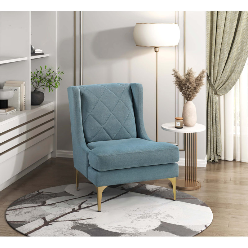 Luxueux fauteuil d'appoint à oreilles avec un confort exceptionnel et un design élégant, Bleu