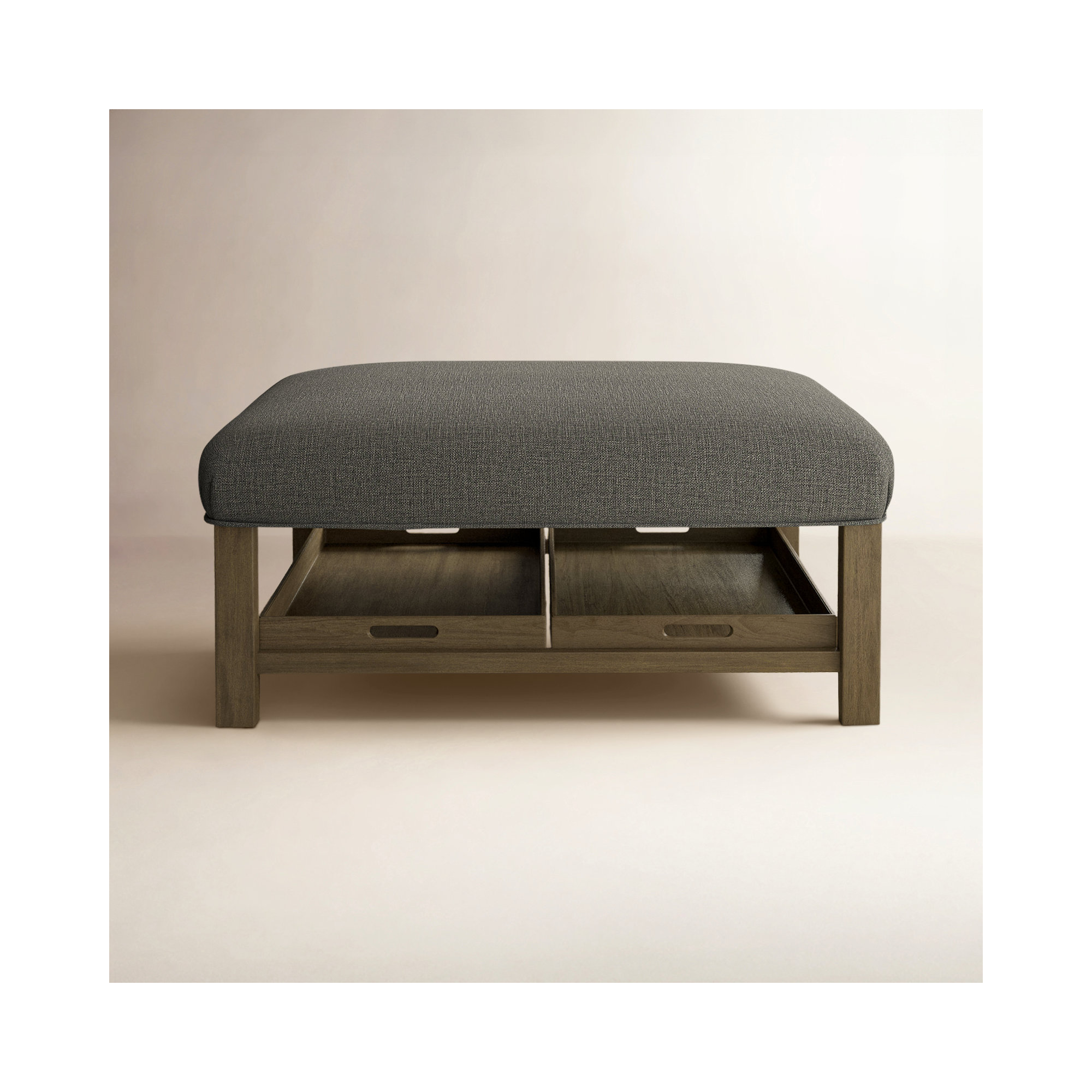 Manorville Upholstered Ottoman, Drusky Gray Performance