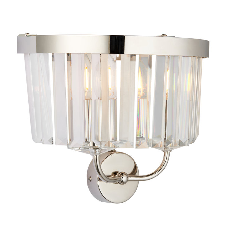 Bothell Abishai 2lt Wall Light, Polished Nickel