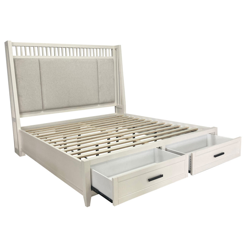 Lit plateforme tapissier avec rangement Stapleton, Grand lit