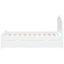 Lit plateforme simple en bois avec tête de lit, pied de lit et deux tiroirs spacieux, blanc, aucun sommier requis (matelas non inclus)